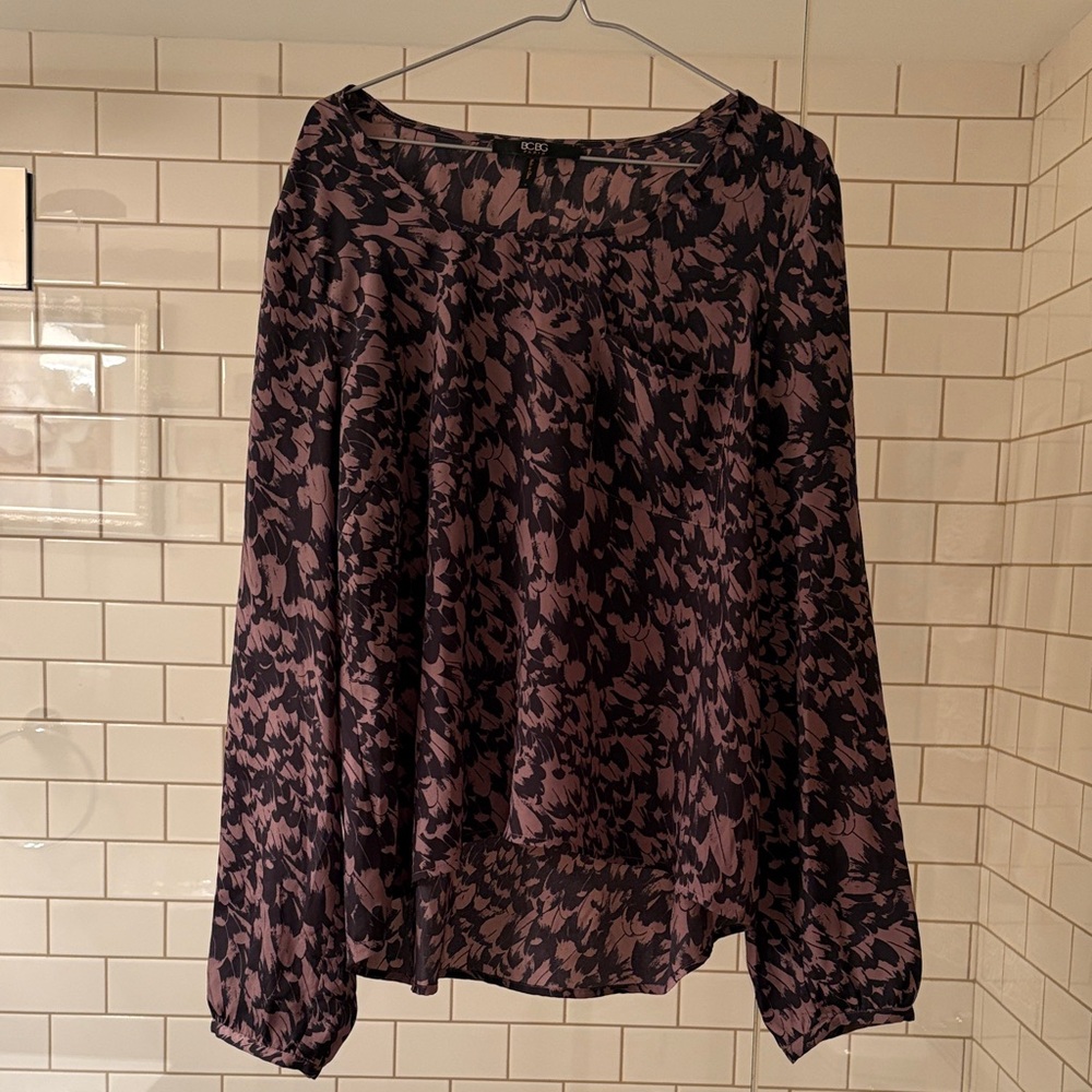 BCBG Paris Black and Brown Blouse